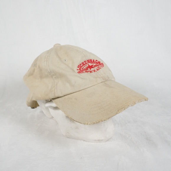 Luckenbach Texas Distressed Baseball Cap Tan Adjustable Strap Thrashed Style Y2K - Picture 2 of 6